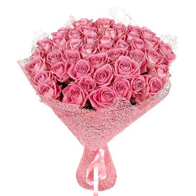 Букет из 51 розы "Розовые"